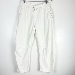 Nili Lotan Shon Pant 27" size 4 Off White  $375 Wide Bowleg Cropped Barrel Baggy